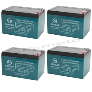 Confezione da 4 batterie 12V 12Ah/10h 6-DZM-12 per Go Kart Golf Cart Pocket Bike - Foto 1 di 14