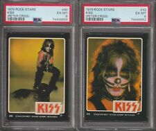 (2 CARD LOT) 1979 ROCK STARS (KISS) PETER CRISS TRADING CARDS #42 & 66 - PSA 6