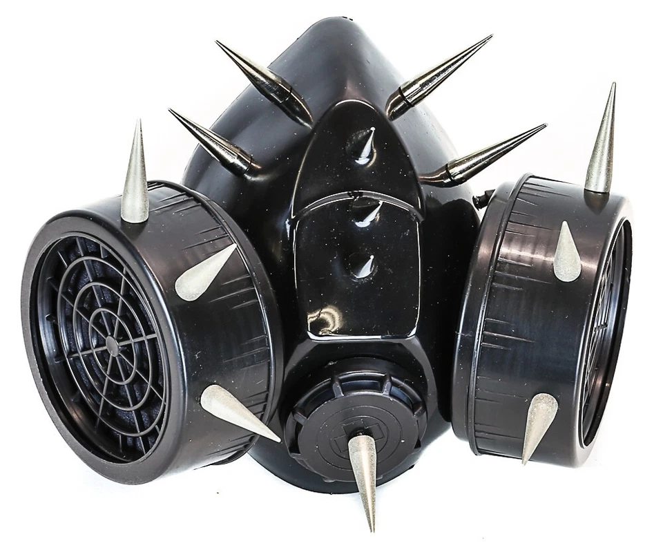 Silver  Pin Spike Steampunk Gas Mask Cosplay Spikes Respirator Costume Party - Image 1 of 4