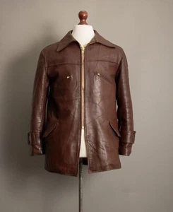 Vintage 1940s French Leather Workwear Jacket - Small (38-40) - Picture 1 of 22