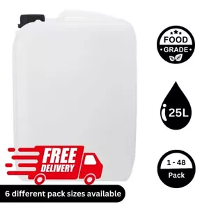More details for 25l litre plastic water container jerrycan jerrican carrier food drum w/lids