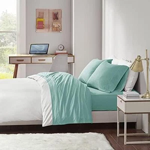 Intelligent Design Cotton Blend Jersey Knit Bed Sheet Set Wrinkle Resistant, - Picture 1 of 6