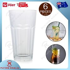 Set of 6 Highball Juice Drinking Glasses Lead-Free Glasswares Thick Heavy Base