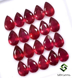 5.44 Cts Natural Ruby Pear Cut 6x4 mm Lot 10 Pcs Calibrated Loose Gemstones GF - Picture 1 of 5