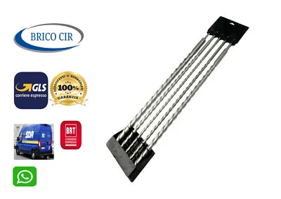 5 PUNTE MURO SDS PLUS DA 600 mm PER TRAPANO TASSELLATORE Ø 10, 12, 16, 20, 24 mm