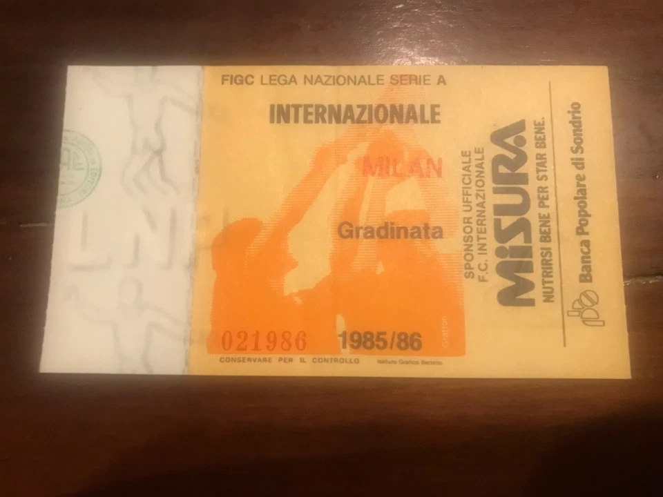 Inter  - Milan 85/86 biglietto ticket  - Immagine 1 di 1