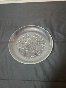 Glass Embossed Grape Cluster Clear Dinner Plate Vintage Indonesia 9" Kig - Picture 1 of 9