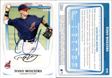 Tony Wolters Signed 2011 Bowman #BP98 Card Cleveland Indians Auto AU