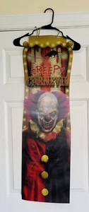 Lg Creepy Carnival Lenticular Cutout 38"×11.9" Changing Image Evil Clown Amscan - Picture 1 of 6