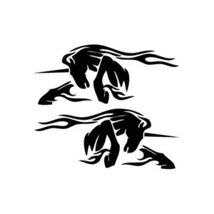 Einhorn Flamme Spiegel - Vinyl Aufkleber Sticker für Wand, Auto, iPhone, iPad, Laptop - Bild 1 von 8