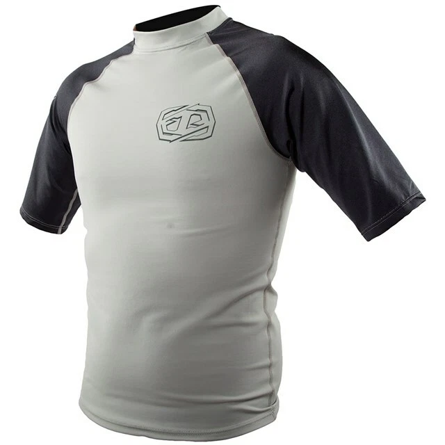 $40 Jet Pilot Men's Mr. Corpo Short Sleeve Rashguard Grey/Black Size S M L XL