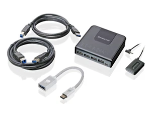 IOGEAR 4x2 USB 3.0 Peripheral Sharing Switch with USB-C Adapter, GUS432CA1KIT - Photo 1/8