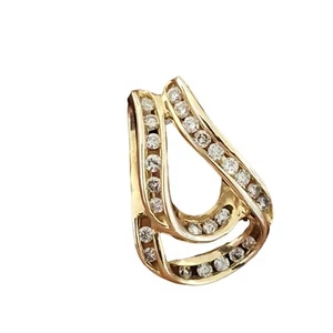  Alwand Vahan 14 Karat Yellow Gold Diamond Channel Set Overlapping Slide Pendant - Picture 1 of 4