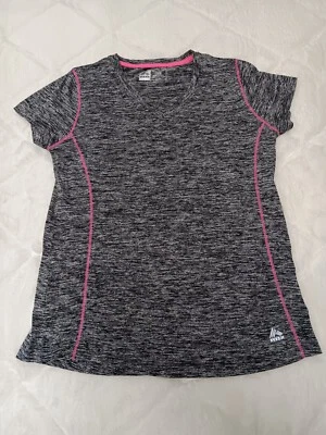RBX womens athletic top black grey with pink trim size medium - Image 1 of 4
