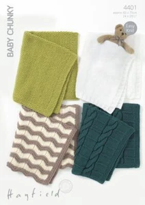 Sirdar Knitting Pattern - Hayfield Baby Chunky, Blankets 4401 - Picture 1 of 1