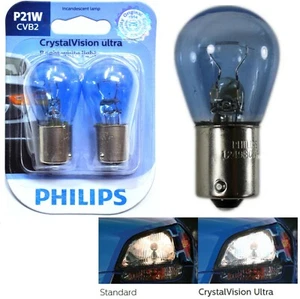 Philips Cristal Visión Muy Luz P21W 21W Dos Bombilla Espalda Up Reverso Repuesto - Picture 1 of 12