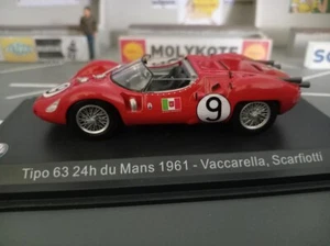 MASERATI Tipo 63 n°2 - 24h du Mans 1961 -VACCARELLA/SCARFIOTTI - 1:43 avec boîte - Foto 1 di 7