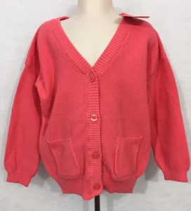 NWT X-Small (Size 4) Gymboree Girl's Coral Button Front Cardigan - Picture 1 of 11