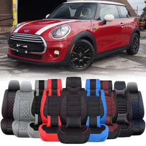 Luxury Leather Front Side 2-Car Seat Covers Cushion For Mini Cooper S R56 F56 - Picture 1 of 35