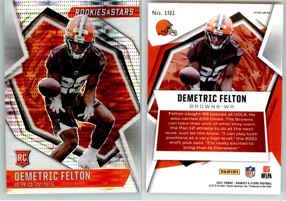 Demetric Felton 2021 Rookies & Stars Pulsar #191 Browns RC Rookie - Image 1 of 1