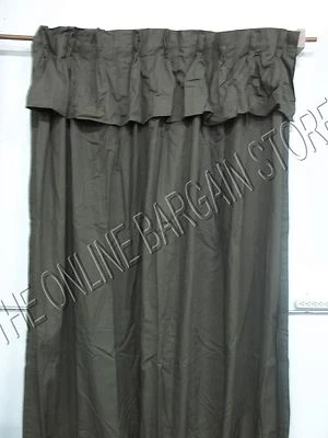 1 Ballard Designs Pleated Valance Cotton Drapes Panels Curtains Chocolate 54x108 - Image 1 of 3