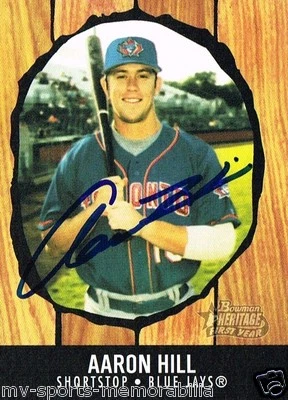 AARON HILL SIGNED 2003 BOWMAN HERITAGE FIRST CARD ~AUTHENTIC/ JSA (SPENCE) - Image 1 of 2