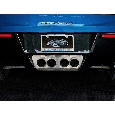 Placa de llenado de escape para Chevy Corvette 2014-19 con escape OEM [ino inoxidable/cepillado] Foto 1 de 4