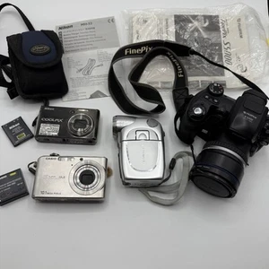 Lot of 4 Fujifilm FinePix S5000 Casio EX-Z100 Nikon Coolpix S600 & Optimus MPEG4 - Picture 1 of 15