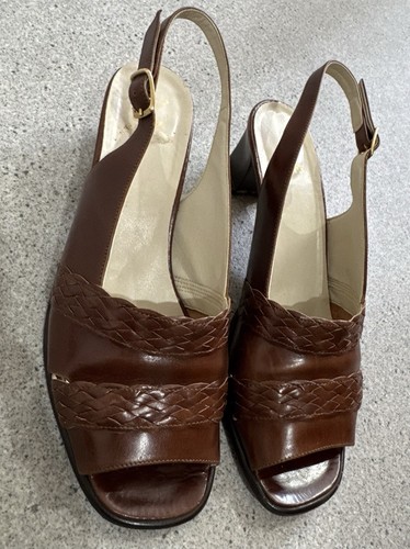 CLARKS Sandalo K By Clark in pelle marrone con tacco a spillo taglia UK 5