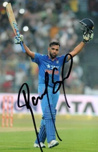 INDIA CRICKET: ROHIT SHARMA SIGNED 6x4 ODI CENTURY ACTION PHOTO+COA - Picture 1 of 1