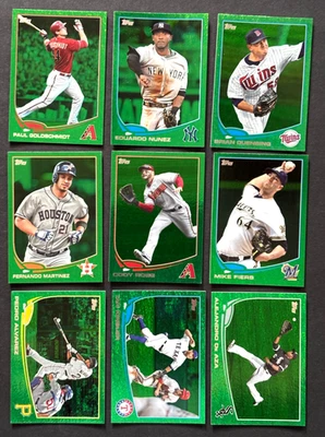 2013 Topps Emerald  Foil Lot x9 Goldschmidt Nunez Martinez - Image 1 of 4