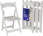White Folding Chairs–Resin Stackable with Padded Seat - Indoor & Outdoor Events