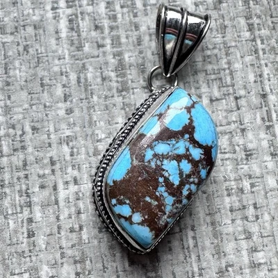 Pingente turquesa tom prata - Imagem 1 de 4