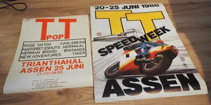 Póster Assen TT Speed Week 20-25 junio 1988 + cartel concierto T Pop T - Imagen 1 de 8