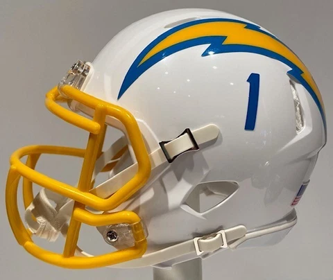 San Diego Chargers Quentin Johnston Custom Mini Riddell Football Helmet - TCU Cover