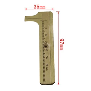 New 80mm Handy Sliding Gauge Brass Vernier Caliper Mini Brass Pocket Ruler OK - Picture 1 of 12