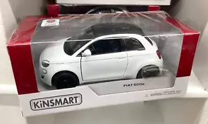 Fiat 500e Nueva 500 Escala 1/28 Recámara pull back Kinsmart Modelo Metal - Imagen 1 de 3