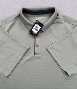 Under Armour Tech Polo Shirt Men's XXLT Gray Green Short Sleeve Golf Sports NEW - Picture 1 of 9