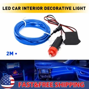 LED Strip Light Indoor Decor Interior Ambient Lamp Flexible Neon Wire Blue EAP - Picture 1 of 12