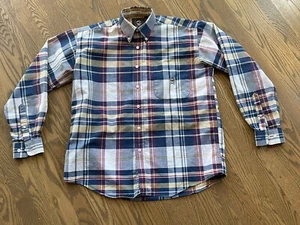 Cinch Men’s Small Plaid Long Sleeve Button Down Cotton Western Shirt EUC - Picture 1 of 6