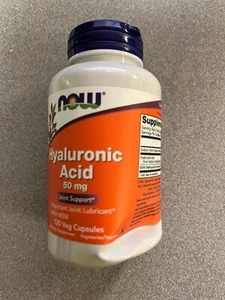 Ácido hialurónico NOW Foods 50 mg 120 cápsulas vegetales, nuevo pero abollado en botella - Imagen 1 de 1