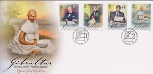 GB - GIBRALTAR 2008 Writing Letters/Europa '08/Churchill/Gandhi SG 1275-1278 FDC - Picture 1 of 1
