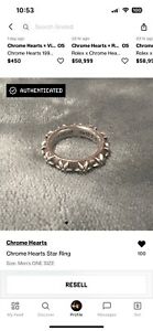 Chrome Hearts Ring Size 8