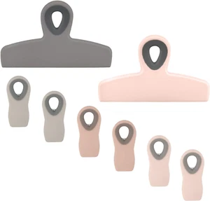 Cook with Color Set of Eight Bag Clips, 2 Large Heavy Duty Chip Clip and 6 Refri - Picture 1 of 5