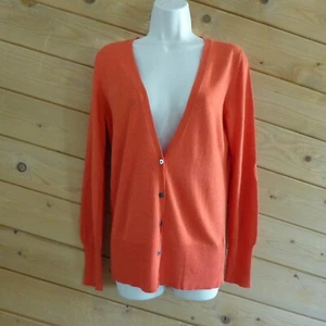 Leichte Strickjacke Mossimo orange V-Ausschnitt Knopfleiste Langarm Gr. S NEU - Bild 1 von 13