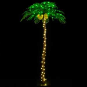 7Ft Lighted Palm Tree with Glowing Coconuts - Dimmable, UL Certified, Waterproof - Picture 1 of 9