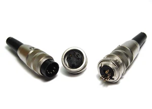 2x Lumberg DIN / Mini-Tuchel Stecker & Buchse, 5-polig, Schraub-Verriegelung