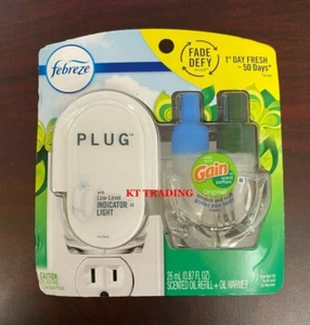 Febreze Light PLUG SCENTED OIL REFILL & WARMER Air Odor Freshener ~GAIN Original - Picture 1 of 8