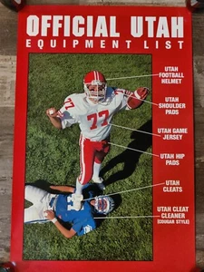 Vintage Utah Utes Football Official Equipment List Poster Man Cave 30x20" U Of U - Picture 1 of 10