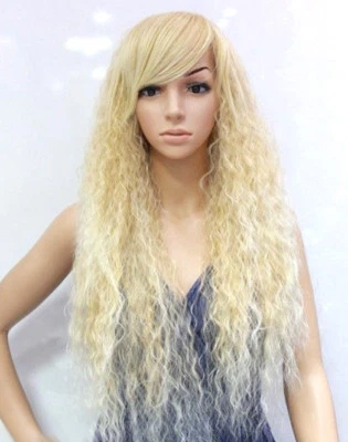 Fashion Sexy Long Blonde Small Wavy Women's Lady's Cosplay Hair Wig Wigs + Cap - Image 1 of 3